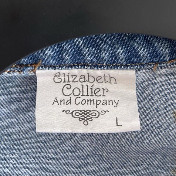 Vintage Sleeveless Jean Jacket Size L Vest Animals Pins Blue Denim 80s Music - Picture 13 of 13